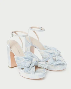 Loeffler Randall Natalia White Lace Bow Heel| SOMETHING BLUE