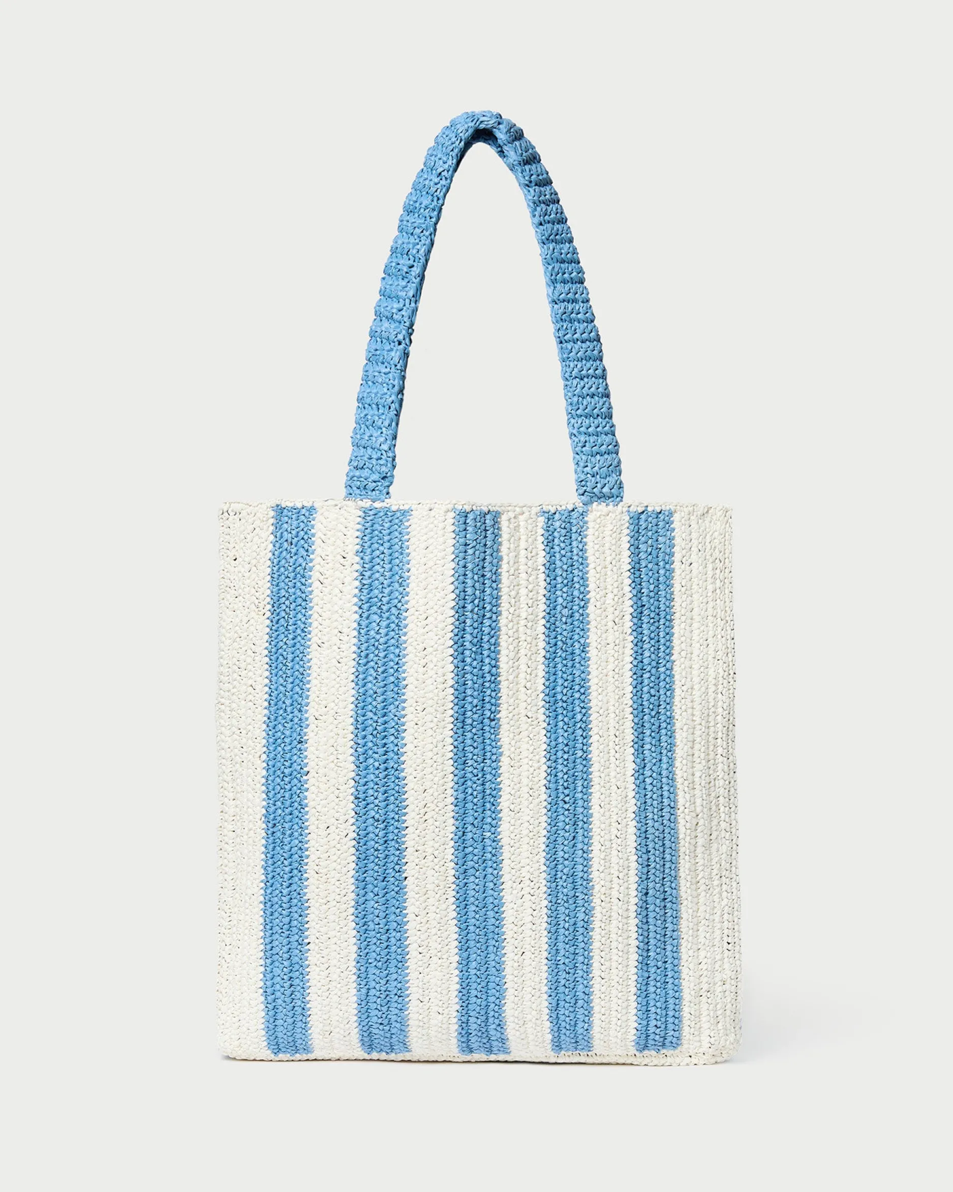 Loeffler Randall Orion Blue/White Raffia Tote| Casual Staples|Totes