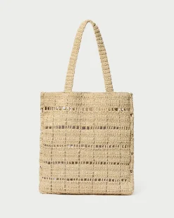 Loeffler Randall Orion Blue/White Raffia Tote| Casual Staples|Totes
