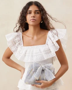 Loeffler Randall Rayne Bow Clutch| SOMETHING BLUE|FOR THE BRIDE