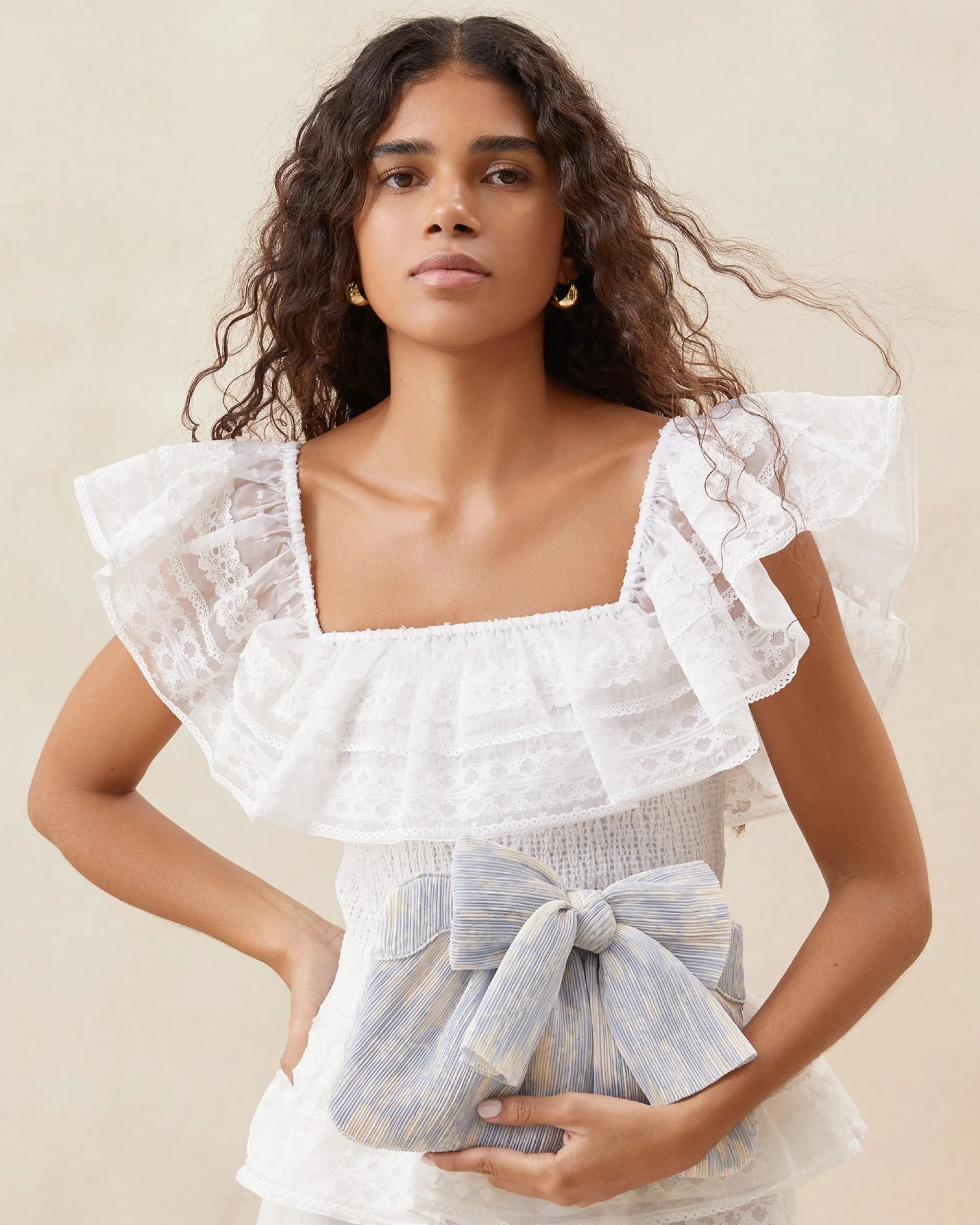 Loeffler Randall Rayne Pleated Bow Clutch| Clutches