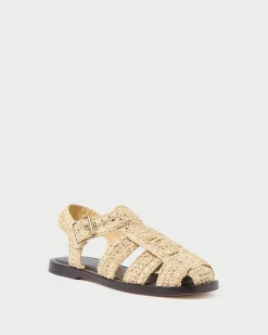 Loeffler Randall Sawyer Natural Crochet Caged Sandal| Casual Staples|Vacation Shop