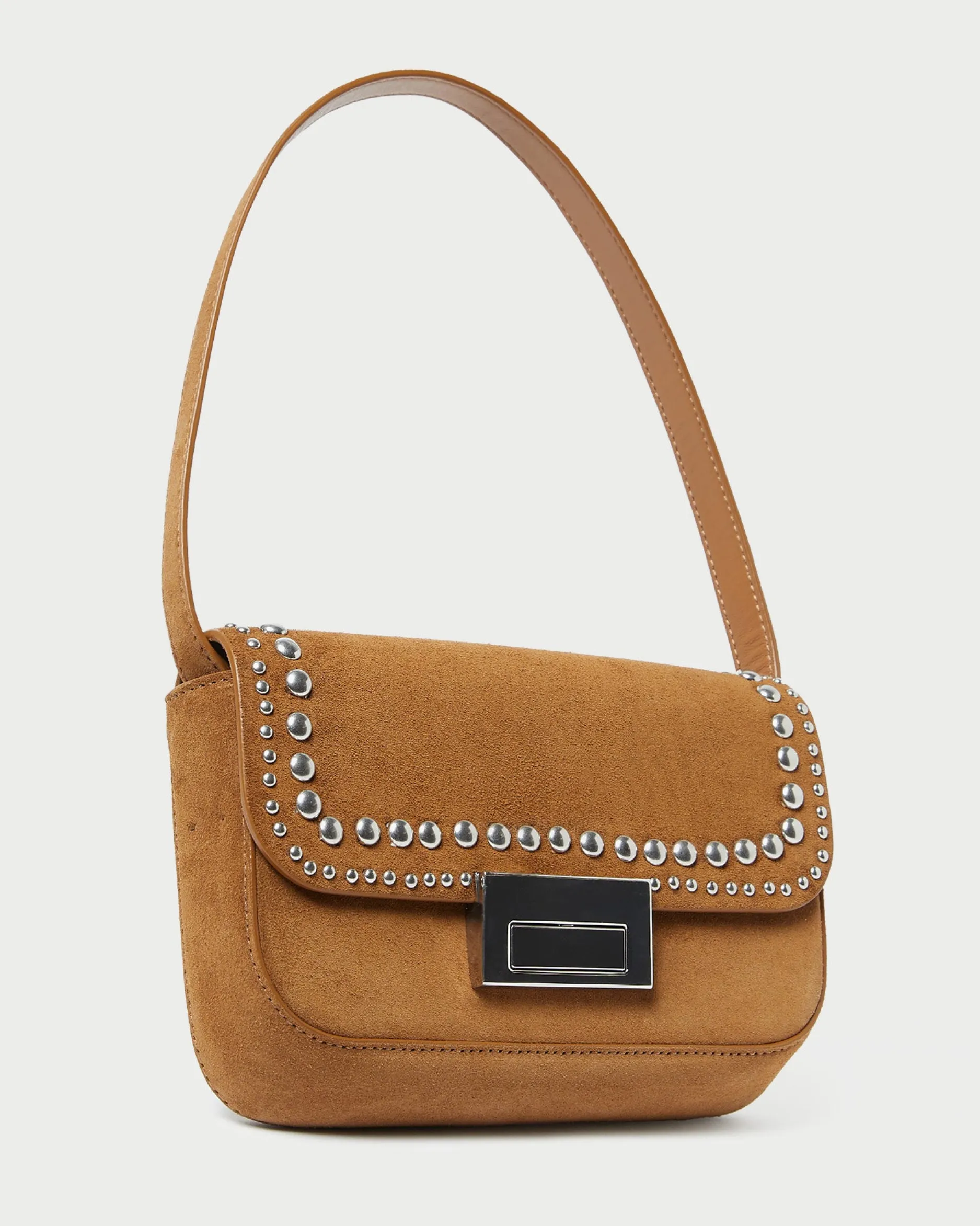 Loeffler Randall Stefania Cacao Studded Baguette Bag| Casual Staples|Vacation Shop