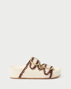 Loeffler Randall Theo Blue Raffia Footbed Sandal| Casual Staples|Flat Sandals
