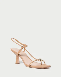 Loeffler Randall Triana Dune Leather Mid-Heel Sandal| FOR THE GUESTS|Heeled Sandals