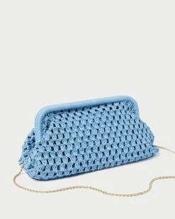 Loeffler Randall Trudie Blue Crochet Frame Clutch| FOR THE GUESTS|FOR THE BRIDE