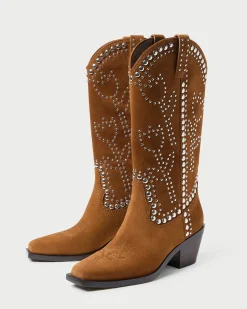 Loeffler Randall Wilder Cacao Studded Suede Boot| Casual Staples|Jessie Loves